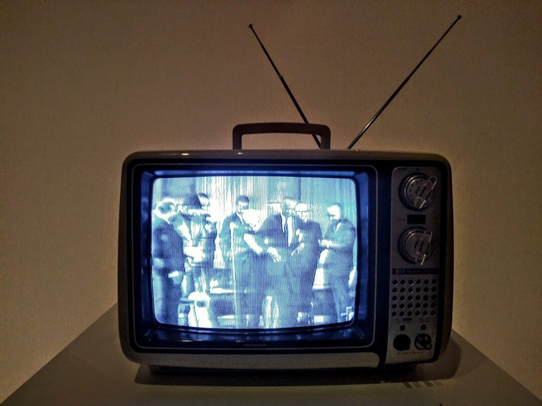vintage black and white tv