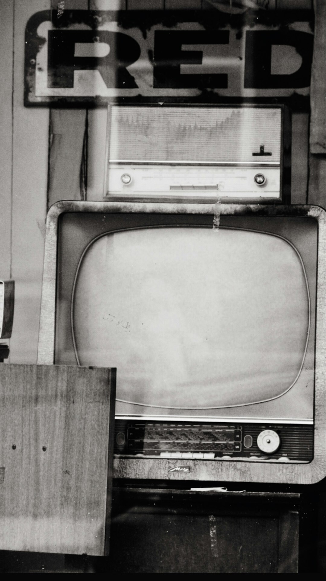 vintage black and white tv
